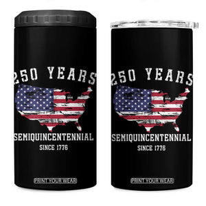 USA 250th Anniversary 4 in 1 Can Cooler Tumbler United States Semiquincentennial 1776 2026 Patriotic Independence Day TS10 One Size: 16 oz Black Print Your Wear