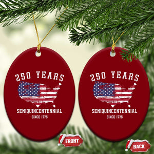 USA 250th Anniversary Ceramic Ornament United States Semiquincentennial 1776 2026 Patriotic Independence Day TS10 Print Your Wear