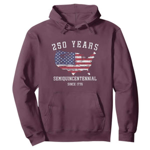 USA 250th Anniversary Hoodie United States Semiquincentennial 1776 2026 Patriotic Independence Day TS10 Maroon Print Your Wear