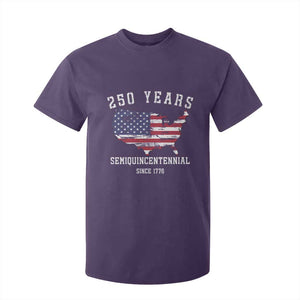 USA 250th Anniversary T Shirt For Kid United States Semiquincentennial 1776 2026 Patriotic Independence Day TS10 Purple Print Your Wear