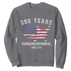 USA 250th Anniversary Sweatshirt United States Semiquincentennial 1776 2026 Patriotic Independence Day TS10 Charcoal Print Your Wear