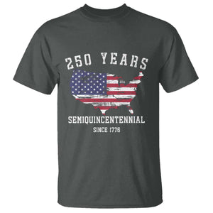 USA 250th Anniversary T Shirt United States Semiquincentennial 1776 2026 Patriotic Independence Day TS10 Dark Heather Print Your Wear