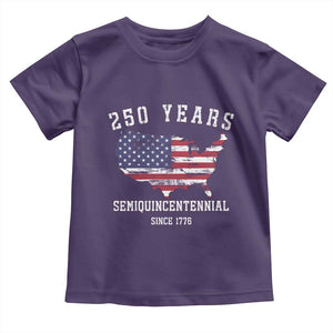 USA 250th Anniversary Toddler T Shirt United States Semiquincentennial 1776 2026 Patriotic Independence Day TS10 Purple Print Your Wear
