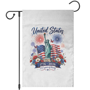 250th Anniversary USA Garden Flag Patriotic Liberty Floral 250 Years American 4th July 1776 2026 TS10 White Print Your Wear