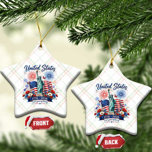 250th Anniversary USA Ceramic Ornament Patriotic Liberty Floral 250 Years American 4th July 1776 2026 TS10 Print Your Wear