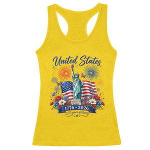 250th Anniversary USA Racerback Tank Top Patriotic Liberty Floral 250 Years American 4th July 1776 2026 TS10 Daisy Print Your Wear