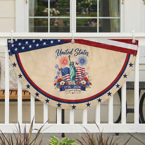 250th Anniversary USA Patriotic Fan Flag Liberty Floral 250 Years American 4th July 1776 2026