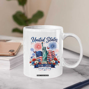 250th Anniversary USA Coffee Mug Patriotic Liberty Floral 250 Years American 4th July 1776 2026 TS10 Print Your Wear