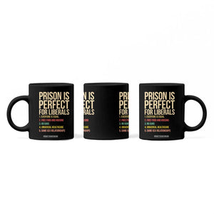 Prison Is Perfect For Liberals Coffee Mug Funny Anti Liberal Quote Satire Statement Subtle FDT Political Humor