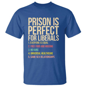 Prison Is Perfect For Liberals T Shirt Funny Anti Liberal Quote Satire Statement Subtle FDT Political Humor