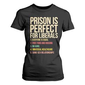 Prison Is Perfect For Liberals T Shirt For Women Funny Anti Liberal Quote Satire Statement Subtle FDT Political Humor