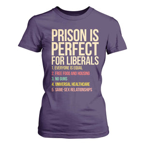 Prison Is Perfect For Liberals T Shirt For Women Funny Anti Liberal Quote Satire Statement Subtle FDT Political Humor