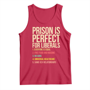 Prison Is Perfect For Liberals Tank Top Funny Anti Liberal Quote Satire Statement Subtle FDT Political Humor