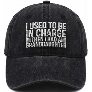 I Used To Be in Charge Then I Had A Granddaughter Washed Cotton Baseball Cap Father's Day Grandpa Gift