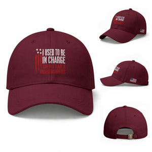 I Used To Be in Charge Then I Had A Granddaughter Baseball Cap Funny Saying Gag Gift Birthday Grandpa Fathers Day US Flag
