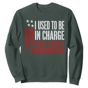 I Used To Be in Charge Then I Had A Granddaughter Sweatshirt Funny Saying Gag Gift Birthday Grandpa Fathers Day US Flag