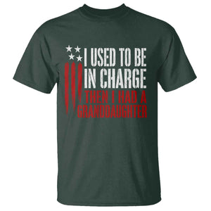 I Used To Be in Charge Then I Had A Granddaughter T Shirt Funny Saying Gag Gift Birthday Grandpa Fathers Day US Flag