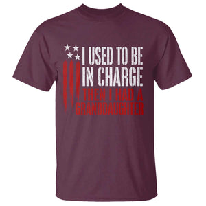 I Used To Be in Charge Then I Had A Granddaughter T Shirt Funny Saying Gag Gift Birthday Grandpa Fathers Day US Flag