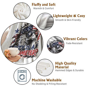 Funny 4th Of July WTF Is A Kilometer Throw Blanket Vintage USA Meme Patriotic Eagle Humor Independence Day