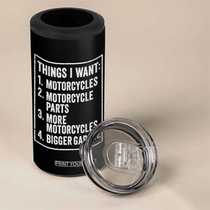 Funny Motorcycle Lovers 4 in 1 Can Cooler Tumbler Things I Want Vintage Garage Graphic Bikers Club TS10 Print Your Wear