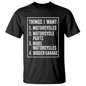 Funny Motorcycle Lovers T Shirt Things I Want Vintage Garage Graphic Bikers Club TS10 Black Print Your Wear