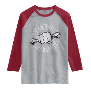 I Am The Warranty Mechanic Raglan Shirt Car Repair Guy Funny Handyman Distressed Graphic