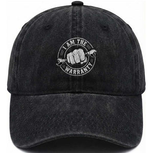 I Am The Warranty Mechanic Washed Cotton Baseball Cap Car Repair Guy Funny Handyman Distressed Graphic