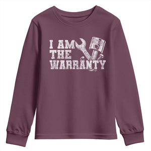 I Am The Warranty Youth Sweatshirt Race Car Parts Repair Guy Funny Mechanic