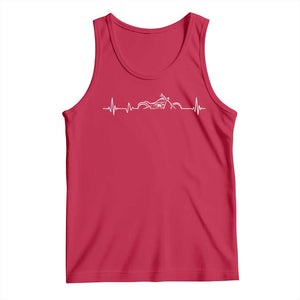 Heartbeat Motorcycle Lovers Tank Top Sports Biker Bikers Club TS10 Red Print Your Wear
