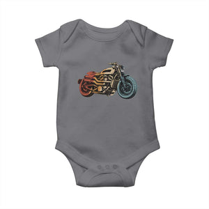 Vintage Motorcycle Baby Onesie Retro Rider Graphic Motorcycle Enthusiasts Bikers Club TS10 Charcoal Print Your Wear