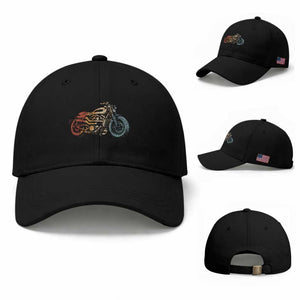 Vintage Motorcycle Baseball Cap Retro Rider Graphic Motorcycle Enthusiasts Bikers Club TS10 Baseball Cap Universal Fit Black Print Your Wear