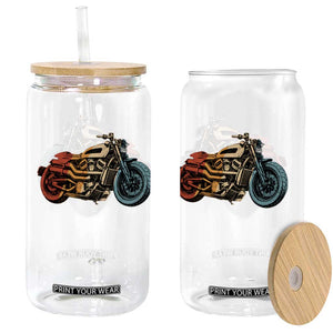 Vintage Motorcycle Glass Can Retro Rider Graphic Motorcycle Enthusiasts Bikers Club TS10 Print Your Wear