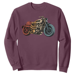Vintage Motorcycle Sweatshirt Retro Rider Graphic Motorcycle Enthusiasts Bikers Club TS10 Maroon Print Your Wear