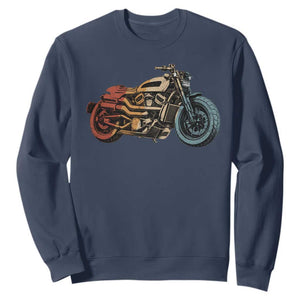Vintage Motorcycle Sweatshirt Retro Rider Graphic Motorcycle Enthusiasts Bikers Club TS10 Navy Print Your Wear