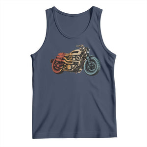Vintage Motorcycle Tank Top Retro Rider Graphic Motorcycle Enthusiasts Bikers Club TS10 Navy Print Your Wear