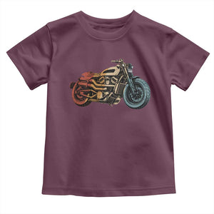 Vintage Motorcycle Toddler T Shirt Retro Rider Graphic Motorcycle Enthusiasts Bikers Club TS10 Maroon Print Your Wear