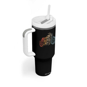 Vintage Motorcycle Tumbler With Handle Retro Rider Graphic Motorcycle Enthusiasts Bikers Club TS10 Print Your Wear