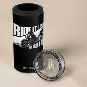 Ride It Like You Stole It Skeleton Biker 4 in 1 Can Cooler Tumbler Vintage Motorcycle Rider TS10 Print Your Wear