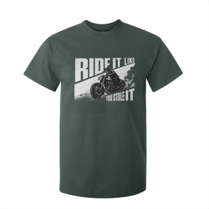Ride It Like You Stole It Skeleton Biker T Shirt For Kid Vintage Motorcycle Rider TS10 Dark Forest Green Print Your Wear
