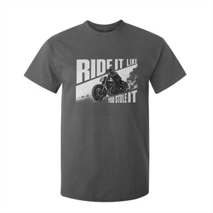Ride It Like You Stole It Skeleton Biker T Shirt For Kid Vintage Motorcycle Rider TS10 Dark Heather Print Your Wear