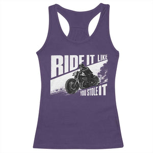Ride It Like You Stole It Skeleton Biker Racerback Tank Top Vintage Motorcycle Rider TS10 Purple Print Your Wear