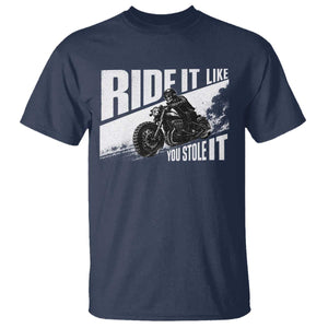 Ride It Like You Stole It Skeleton Biker T Shirt Vintage Motorcycle Rider TS10 Navy Print Your Wear