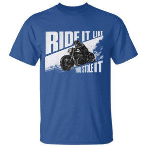 Ride It Like You Stole It Skeleton Biker T Shirt Vintage Motorcycle Rider TS10 Royal Blue Print Your Wear