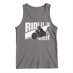 Ride It Like You Stole It Skeleton Biker Tank Top Vintage Motorcycle Rider TS10 Deep Heather Print Your Wear