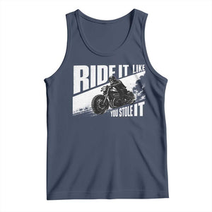 Ride It Like You Stole It Skeleton Biker Tank Top Vintage Motorcycle Rider TS10 Navy Print Your Wear