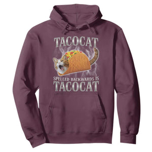 Tacocat Spelled Backwards Is Tacocat Hoodie Funny Cat Gift 90s Bootleg TS10 Maroon Print Your Wear