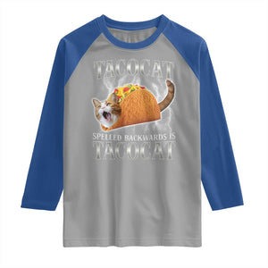 Tacocat Spelled Backwards Is Tacocat Raglan Shirt Funny Cat Gift 90s Bootleg TS10 Sport Gray Royal Print Your Wear