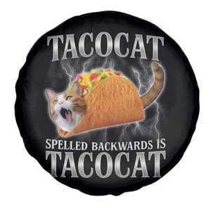 Tacocat Spelled Backwards Is Tacocat Spare Tire Cover Funny Cat Gift 90s Bootleg TS10 Print Your Wear