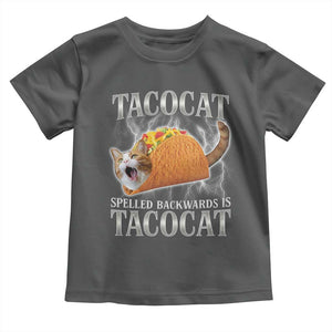 Tacocat Spelled Backwards Is Tacocat Toddler T Shirt Funny Cat Gift 90s Bootleg TS10 Dark Heather Print Your Wear