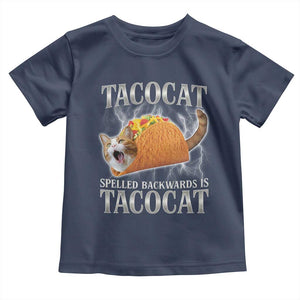 Tacocat Spelled Backwards Is Tacocat Toddler T Shirt Funny Cat Gift 90s Bootleg TS10 Navy Print Your Wear